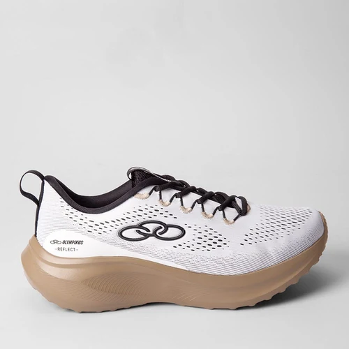 Tênis Olympikus Reflect Esportivo Masculino Bege & Branco