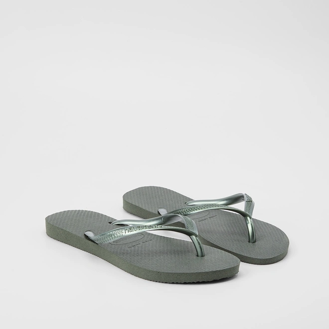 Chinelo Havaianas Slim Metalizada Verde Oliva