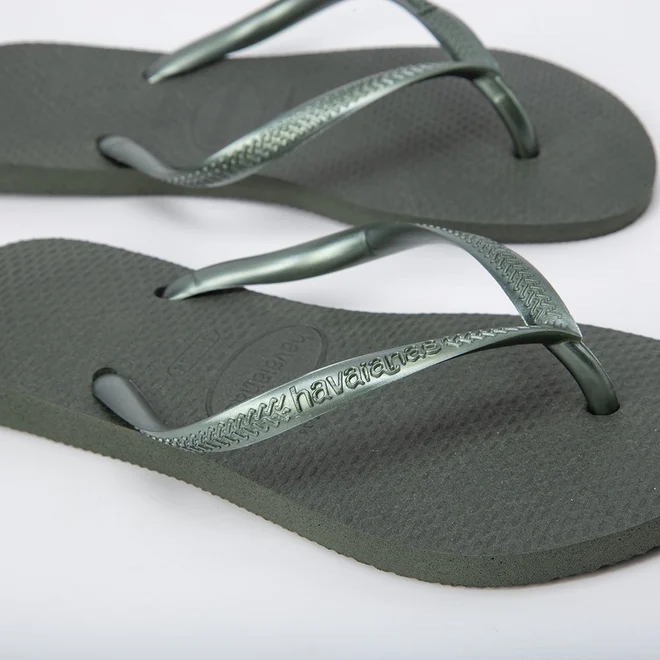 Chinelo Havaianas Slim Metalizada Verde Oliva