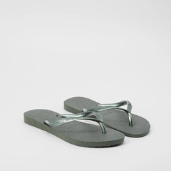 Chinelo Havaianas Slim Metalizada Verde Oliva