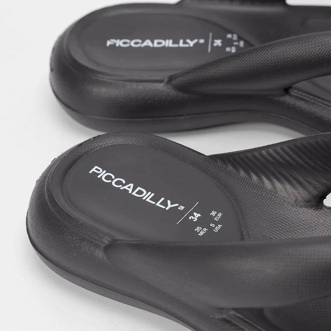 Chinelo Piccadilly Marshmallow Preto