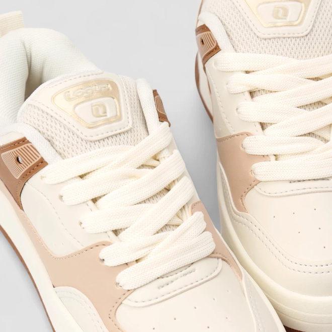 Tênis Casual Feminino Logus Nude & Off-White