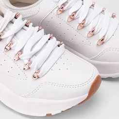 Tênis Chunky Gabriela  Detalhe Ilhós Metalizado Branco