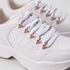 Tênis Chunky Gabriela  Detalhe Ilhós Metalizado Branco