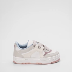 Tênis Gabriela Flatform Feminino Recortes Napa Off White