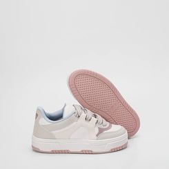Tênis Gabriela Flatform Feminino Recortes Napa Off White