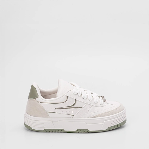 Tênis Gabriela Flatform Feminino Aplicação Off White