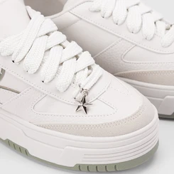 Tênis Gabriela Flatform Feminino Aplicação Off White