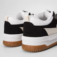 Tênis Feminino Logus Casual Recortes Branco & Preto
