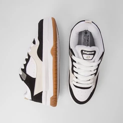 Tênis Feminino Logus Casual Recortes Branco & Preto