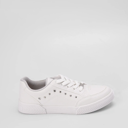Tênis Kolosh Casual Aplicação Lateral Rebite & Strass Branco