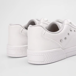 Tênis Kolosh Casual Aplicação Lateral Rebite & Strass Branco