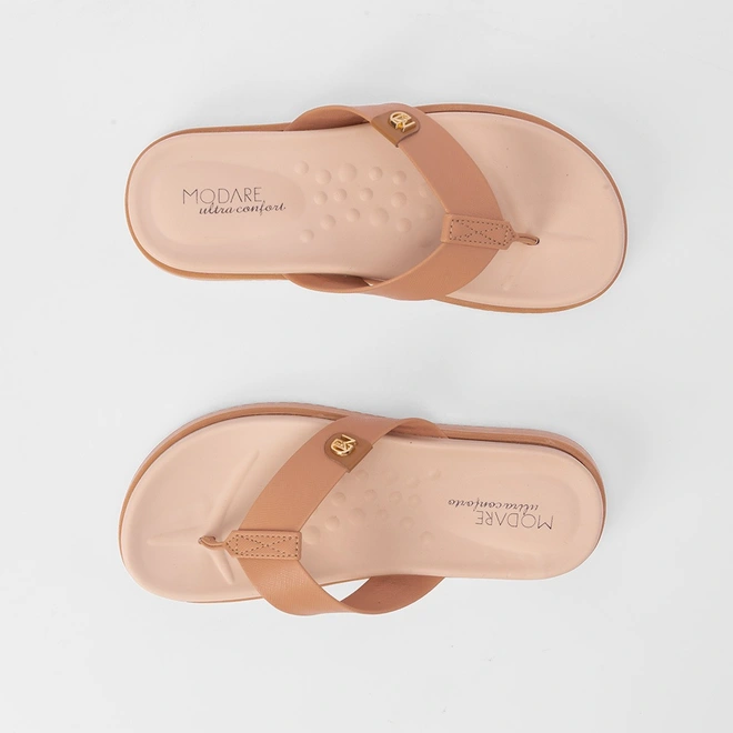 Tamanco Modare Flatform Tira de Dedo Nude