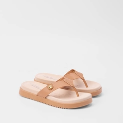 Tamanco Modare Flatform Tira de Dedo Nude
