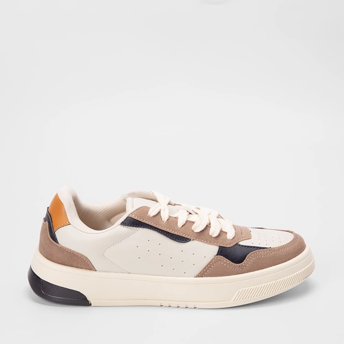 Tênis Masculino Mac & Jac Recorte Nobuck Bege