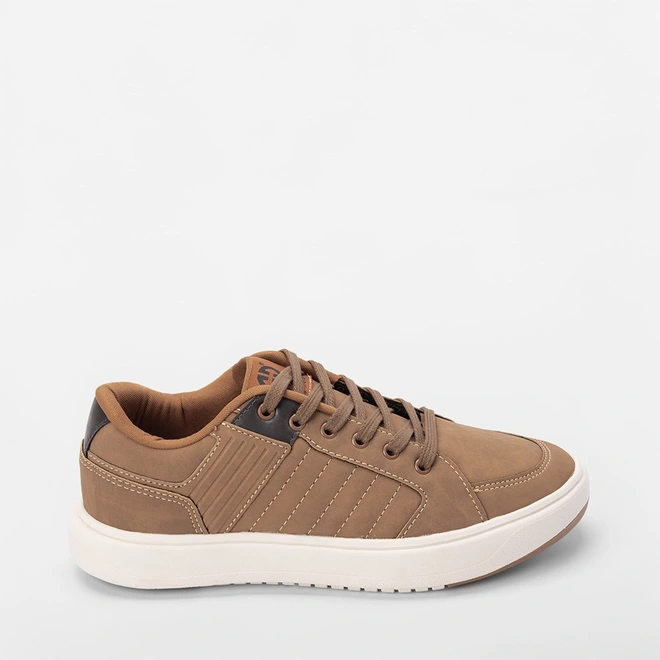Tênis Ollie Miami Masculino Recortes Nobuck Caramelo
