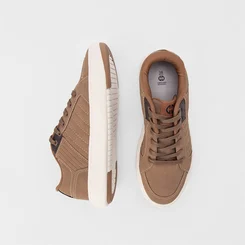 Tênis Ollie Miami Masculino Recortes Nobuck Caramelo