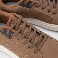 Tênis Ollie Miami Masculino Recortes Nobuck Caramelo