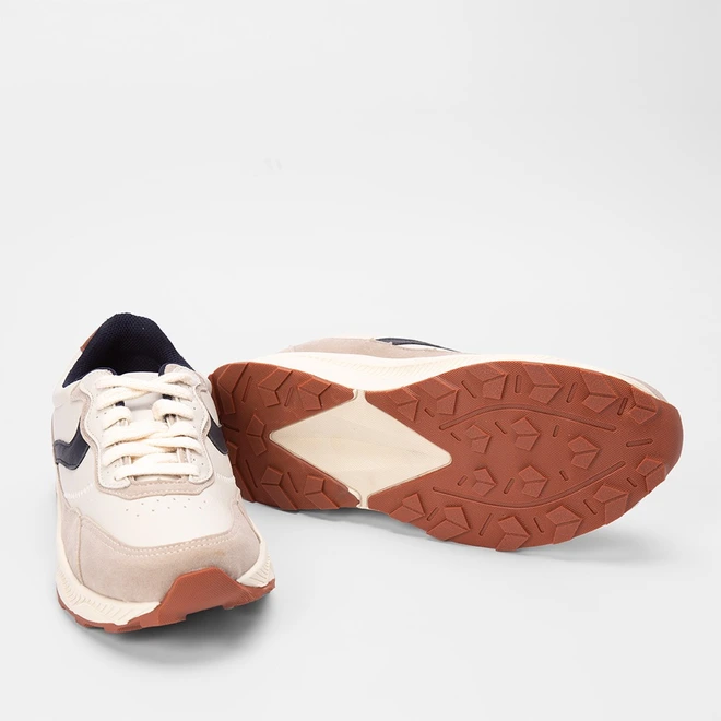 Tênis Masculino Mac & Jac Recorte Estilizado Bege