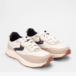 Tênis Masculino Mac & Jac Recorte Estilizado Bege