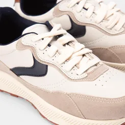 Tênis Masculino Mac & Jac Recorte Estilizado Bege