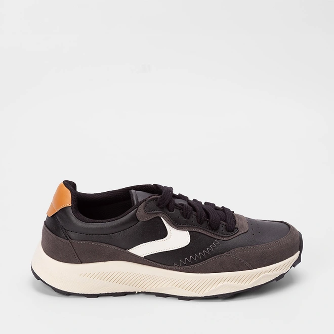 Tênis Masculino Mac & Jac Recorte Estilizado Preto