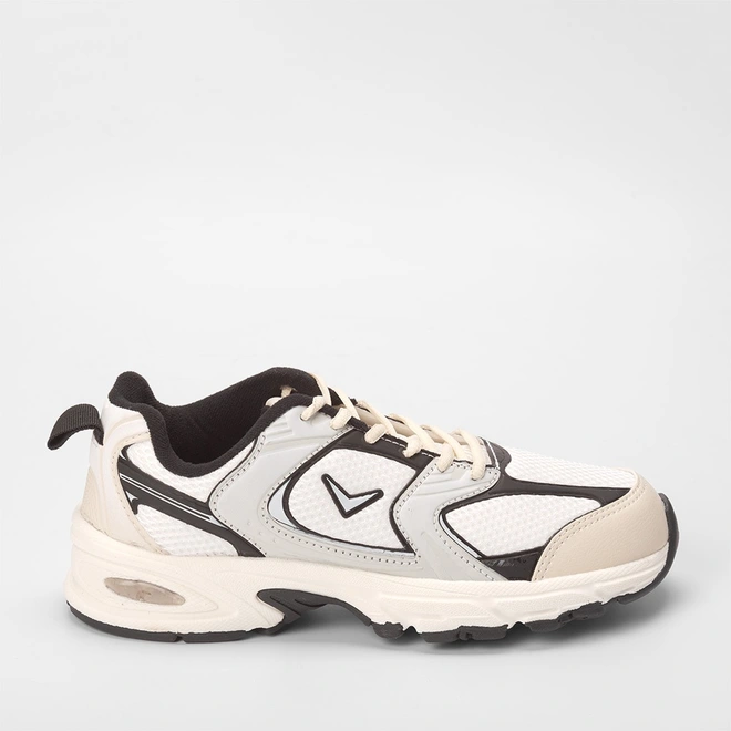 Tênis Vertus Esportivo Masculino Recortes Estilizados Cinza & Branco