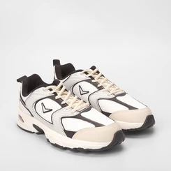 Tênis Vertus Esportivo Masculino Recortes Estilizados Cinza & Branco