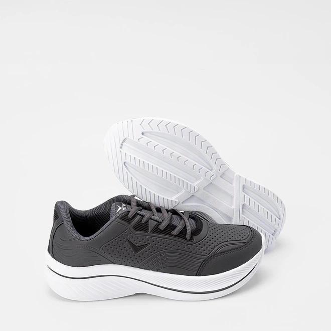 Tênis Vertus Esportivo Masculino Textura Napa Cinza