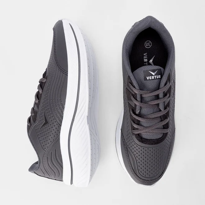 Tênis Vertus Esportivo Masculino Textura Napa Cinza