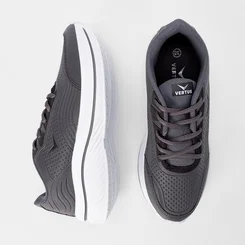 Tênis Vertus Esportivo Masculino Textura Napa Cinza