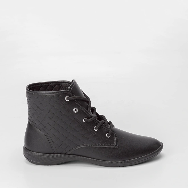 Ankle Boot Moleca Detalhe Pespontos Cruzados Preto