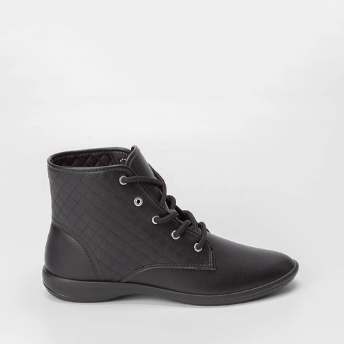 Ankle Boot Moleca Detalhe Pespontos Cruzados Preto