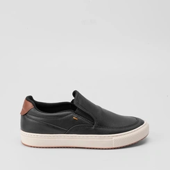Slip On Masculino Mac & Jac Detalhes Perfuros Preto