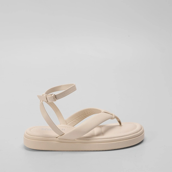 Sandália Papete Gabriela Tiras de Dedo Off-White
