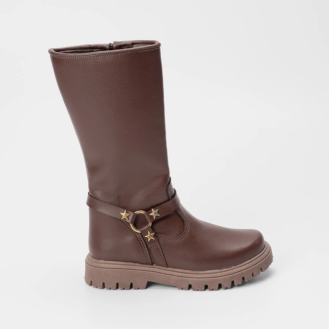 Bota Montaria Infantil Gabrielinha Detalhe Estrela Marrom