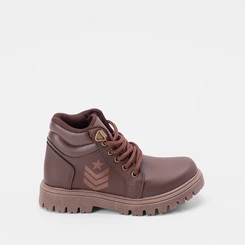 Bota Coturno Infantil Vertus Detalhe Lateral Marrom