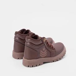 Bota Coturno Infantil Vertus Detalhe Lateral Marrom