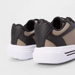 Tênis Infantil Vertus Casual Recortes Estilizados Preto & Marrom