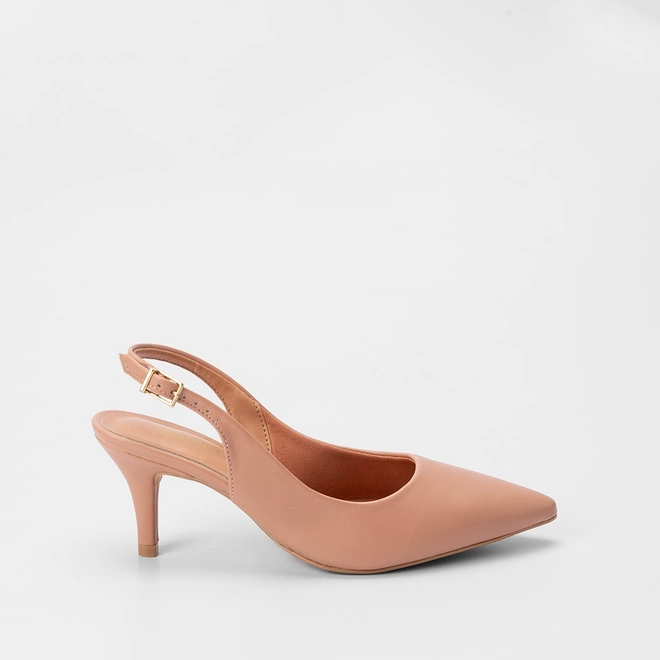 Scarpin Slingback Feminino Gabriela Salto Fino Nude