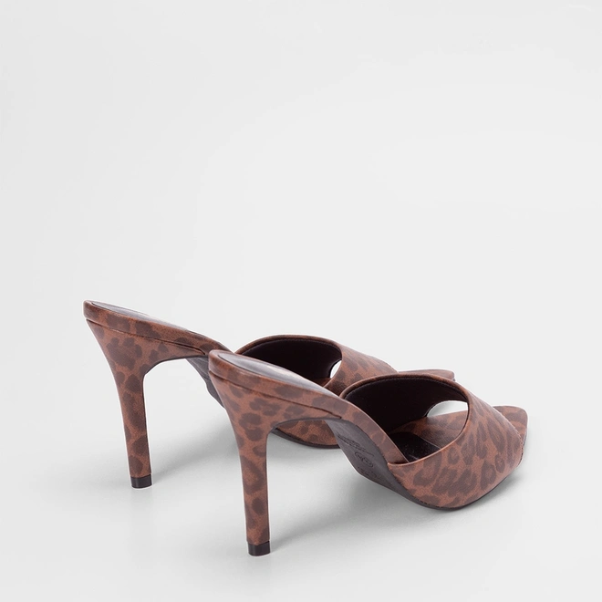 Tamanco Gabriela Salto Fino Alto Animal Print Onça Multicolor