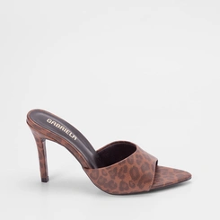 Tamanco Gabriela Salto Fino Alto Animal Print Onça Multicolor