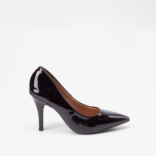 Scarpin Gabriela Salto Fino Verniz Preto