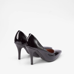 Scarpin Feminino Gabriela Essenciais Salto Fino Verniz Preto