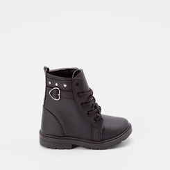 Bota Coturno Bebê Gabrielinha Enfeite Lateral Preto