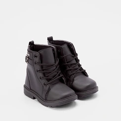 Bota Coturno Bebê Gabrielinha Enfeite Lateral Preto