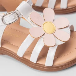 Sandália Bebê Gabrielinha Flor Branca