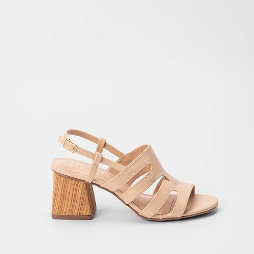 Sandália Gabriela Tiras Recorte Vazado Marfim