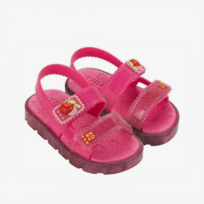 Sandália Papete Infantil Zaxy Nina Fofinha Frutas Rosa