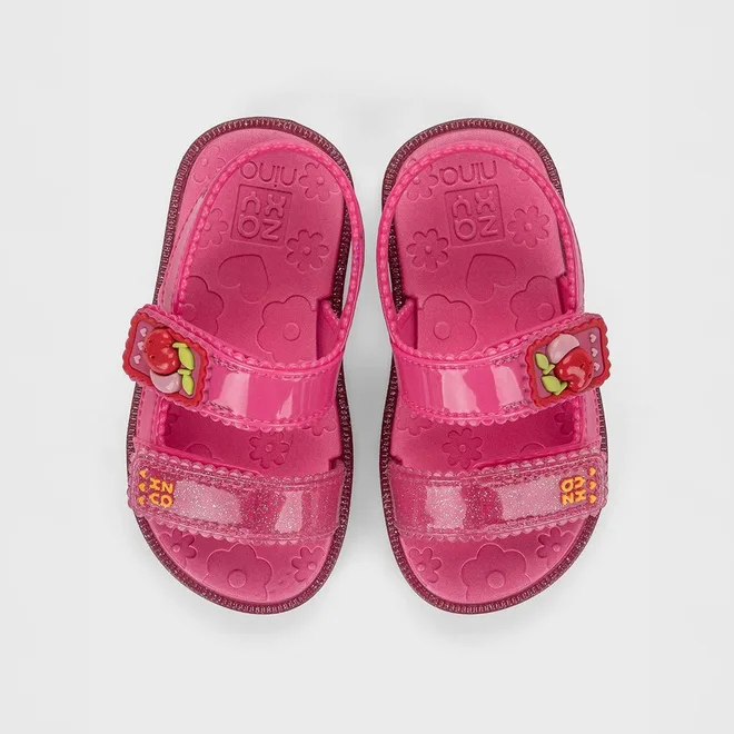 Sandália Papete Infantil Zaxy Nina Fofinha Frutas Rosa
